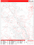 North Charleston  Wall Map Red Line Style